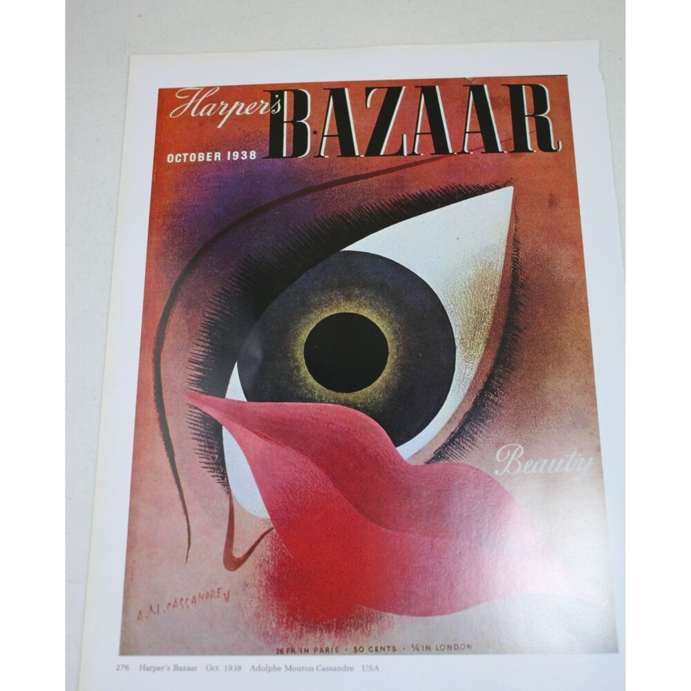 1938 Harpers Bazaar Adolphe Mouron Cassandre Repro Magazine Cover Print 92427